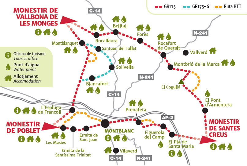 Mapa del GR175, Carnet 6T 2022